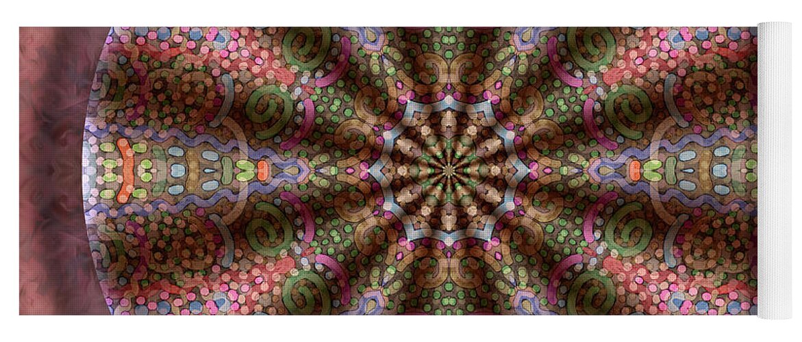 Recycled Music Mandala Yoga Mat featuring the digital art Bliss by Becky Titus