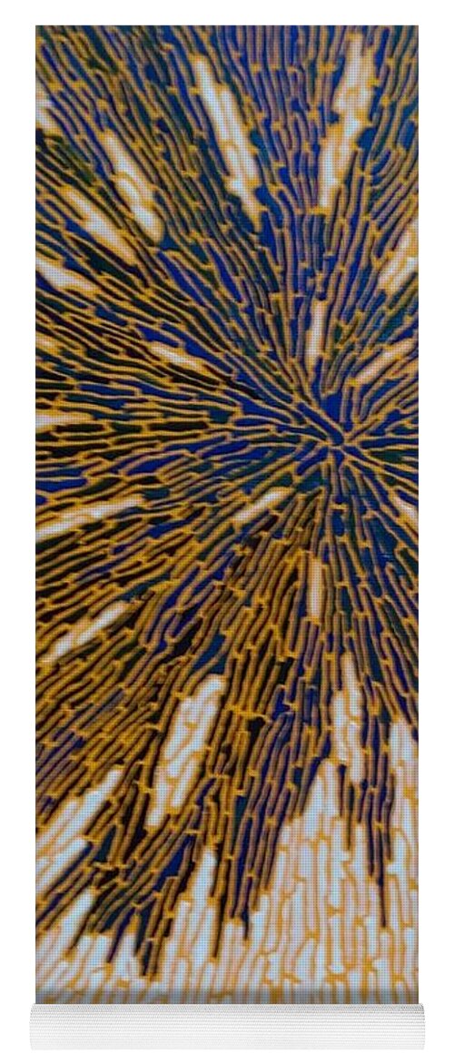 Blue Yoga Mat featuring the painting Blue Burst by DLWhitson