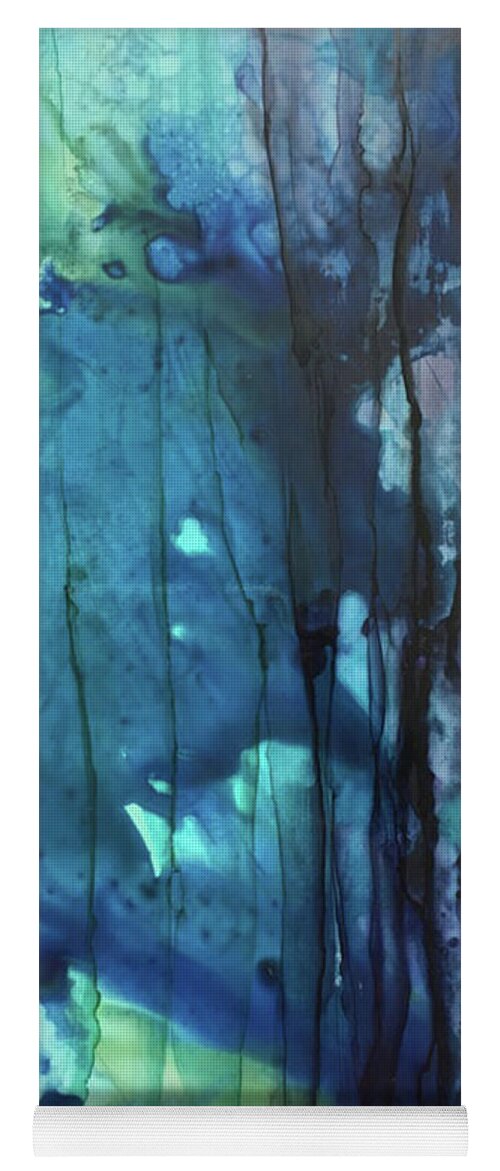 Abstract Yoga Mat featuring the painting Blue Daze by Christine Chin-Fook