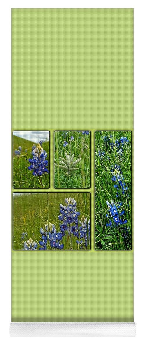 State Flower Of Texas Yoga Mat featuring the digital art Blue Lupines Are Texan Bluebonnets by Pamela Smale Williams