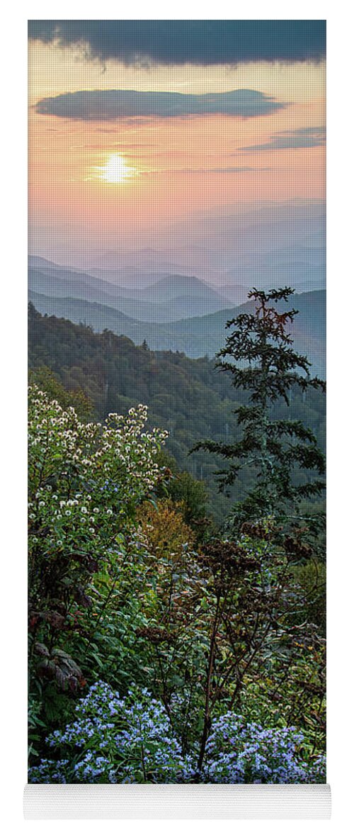 Landscape Yoga Mat featuring the photograph Blue Ridge Parkway NC October Wildflowers by Robert Stephens