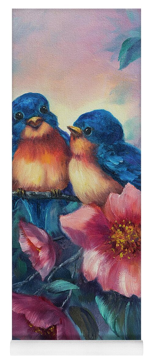 Bluebirds Yoga Mat featuring the painting A Pair of Bluebirds by Lynne Pittard