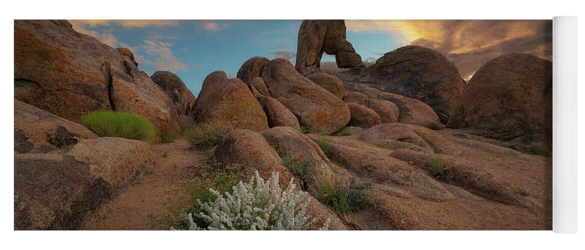 Sunrise Yoga Mat featuring the photograph Boot Arch Hike by Michael Ver Sprill
