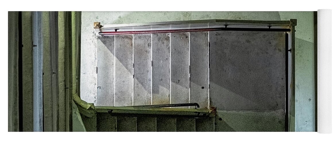 Orange Massachusetts Yoga Mat featuring the photograph Bottom Of The Stairs by Tom Singleton