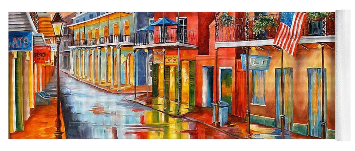 New Orleans Yoga Mat featuring the painting Bourbon Street Morning by Diane Millsap