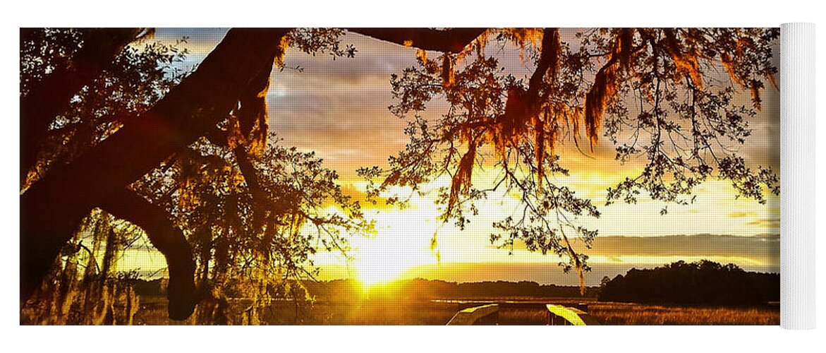 Johns Island Yoga Mat featuring the photograph Breaking Sunset by Robert Knight