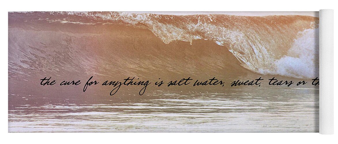 Ocean Yoga Mat featuring the photograph BREAKING WAVE quote by JAMART Photography