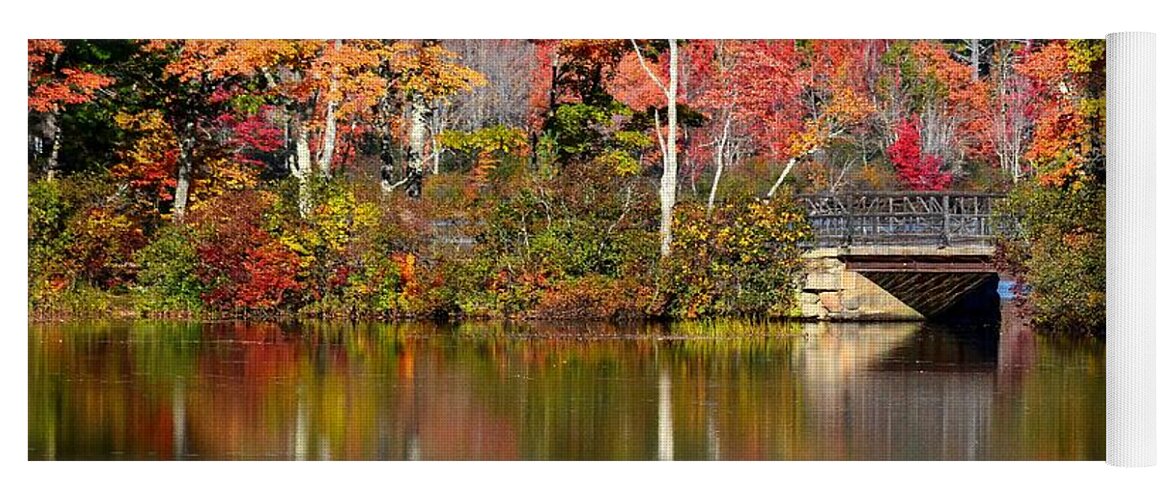 New Hampshire Yoga Mat featuring the photograph Bridge at Lake Chocorua by Steve Brown