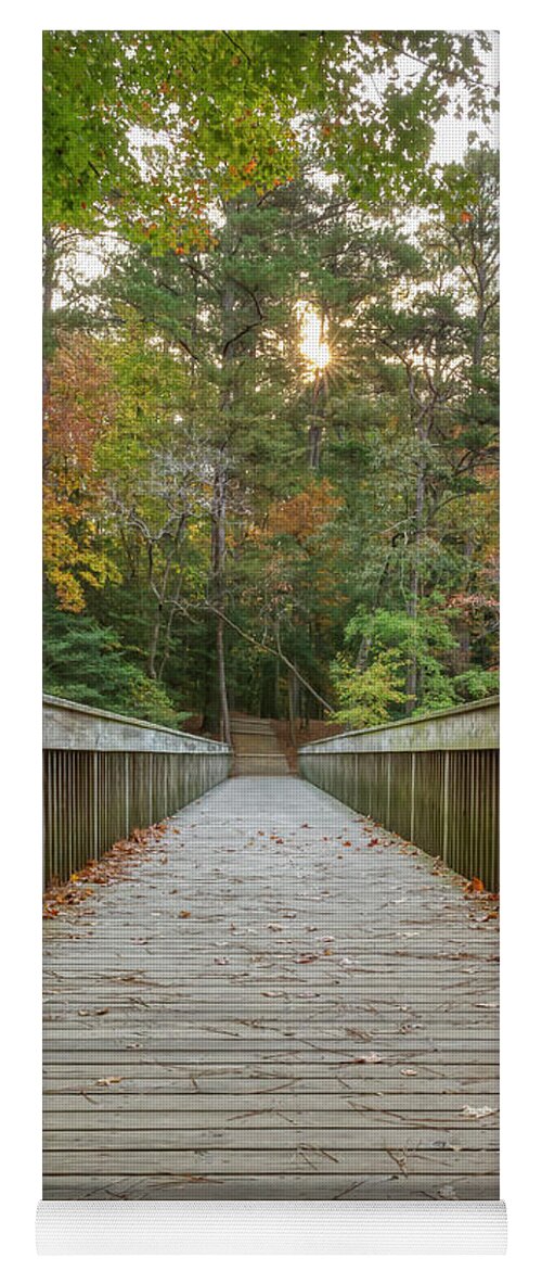 Hike Yoga Mat featuring the photograph Bridge to Fall by Donna Twiford