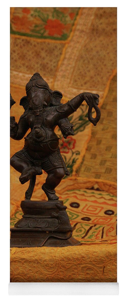 Ganesh Yoga Mat featuring the photograph Bronze Ganesha dancing by Steve Estvanik