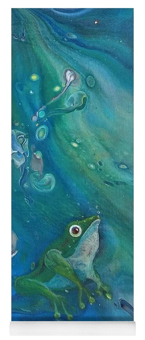 Blues Yoga Mat featuring the painting Bubbler by Sandy Dusek