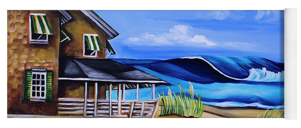 Nags Head Yoga Mat featuring the painting Buchanan Cottage No 06 by Barbara Noel