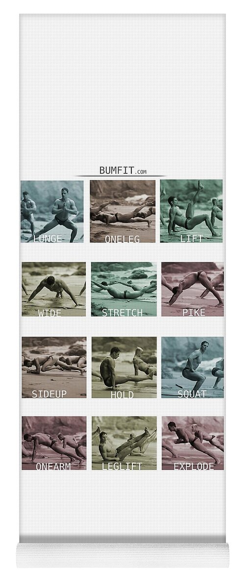 Bumfitbeach Workout Yoga Mat featuring the digital art Bum Fit Beach Workout by John Gholson