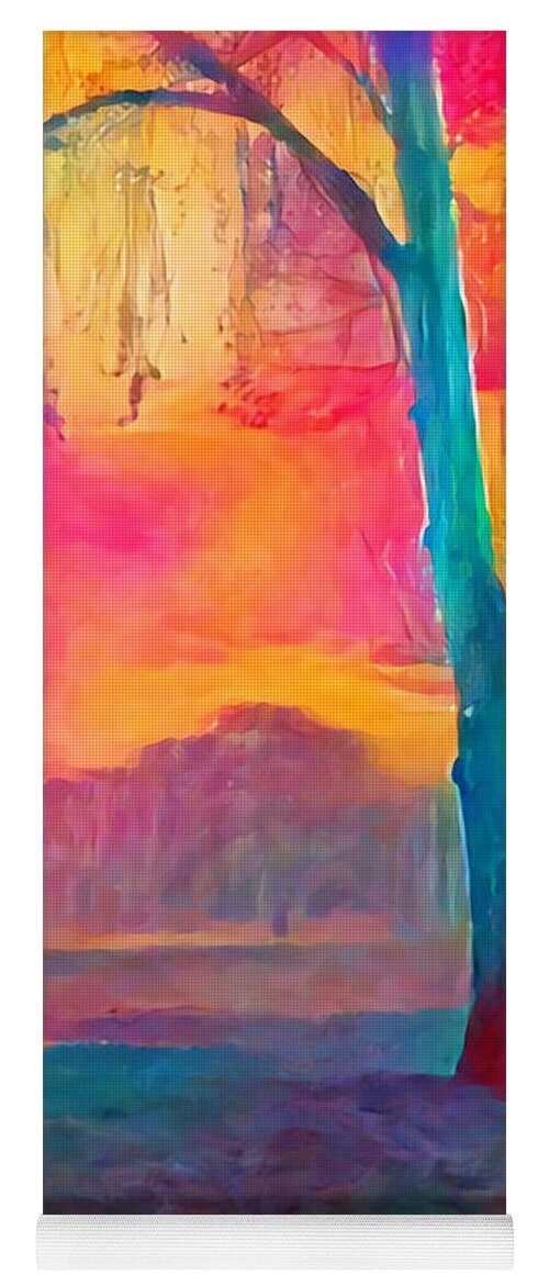 Australia Yoga Mat featuring the painting Bush Sunset by Chris Armytage
