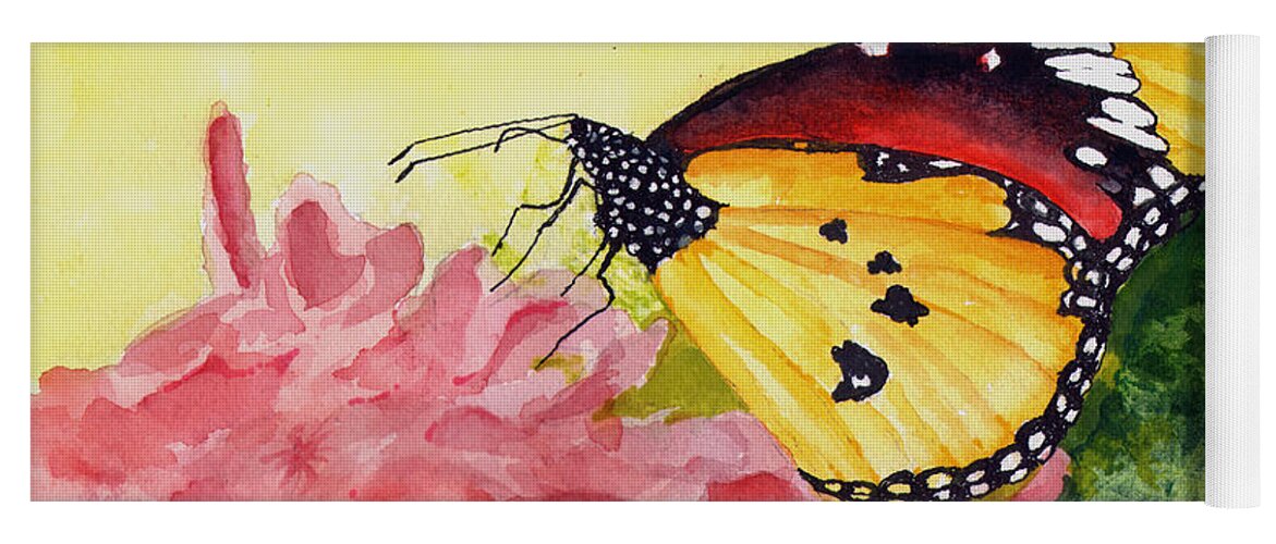 Butterfly Yoga Mat featuring the painting Butterfly 190219 by Sam Sidders
