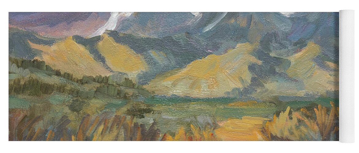 Buttermilk Range Yoga Mat featuring the painting Buttermilk Range Sierra Nevadas by Diane McClary
