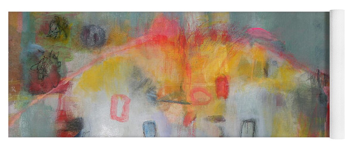 Abstract Yoga Mat featuring the painting Cake by Janet Zoya