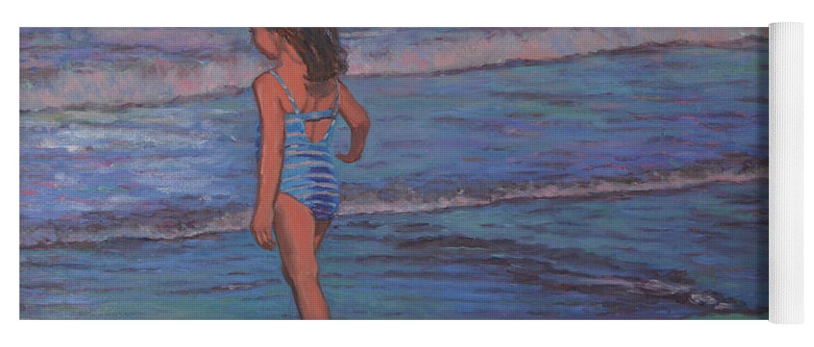 La Jolla Yoga Mat featuring the painting California Girl by Beth Riso