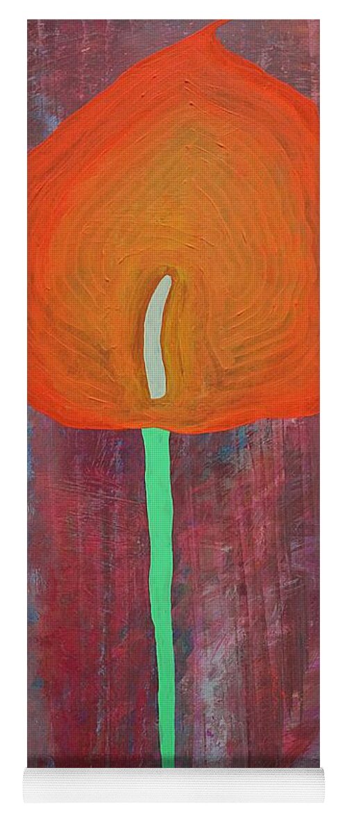 Calla Lily Yoga Mat featuring the painting Calla Lily original painting by Sol Luckman