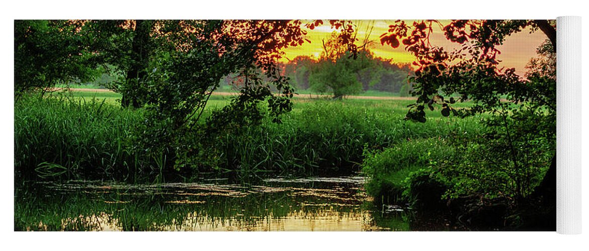 Spreewald Yoga Mat featuring the photograph Calm in the evening in the Spreewald by Sun Travels