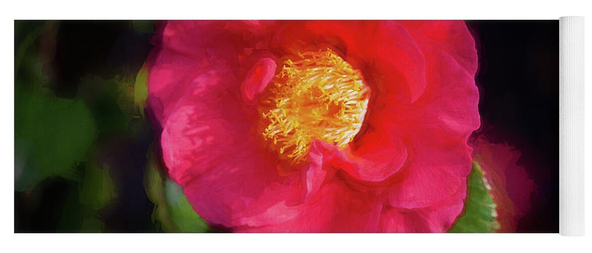 Camellia Yoga Mat featuring the photograph Camellias Japonica 125 by Rich Franco