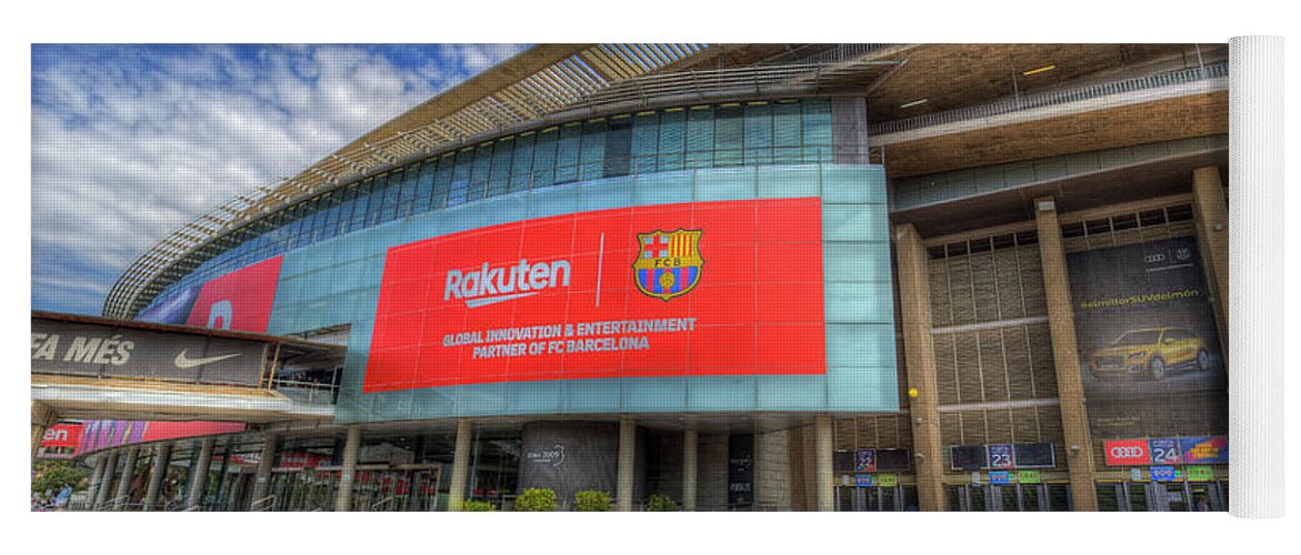 Nou Camp Stadium Yoga Mat featuring the photograph Camp Nou Stadium Barcelona by David Pyatt