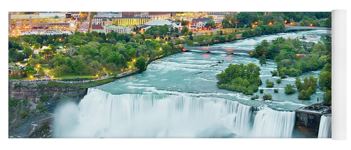 Estock Yoga Mat featuring the digital art Canada, Niagara Falls, American Falls by Pietro Canali