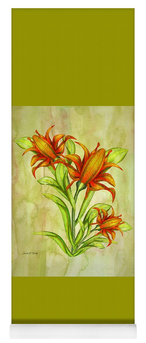 Canna Flowers Watercolor Yoga Mat featuring the painting Canna Flowers Watercolor by Sandi OReilly