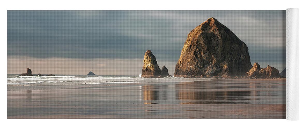Beach Yoga Mat featuring the photograph Cannon Beach Sunset by Alex Mironyuk