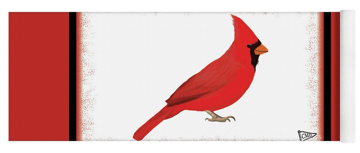 Cardinal Yoga Mat featuring the digital art Cardinal by College Mascot Designs