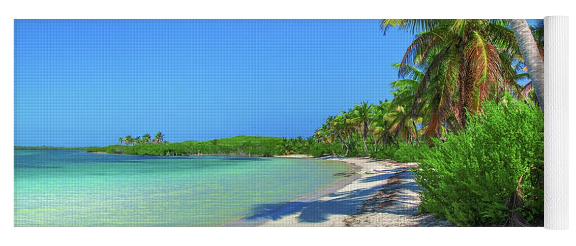 Caribbean Yoga Mat featuring the photograph Caribbean palm beach by Sun Travels