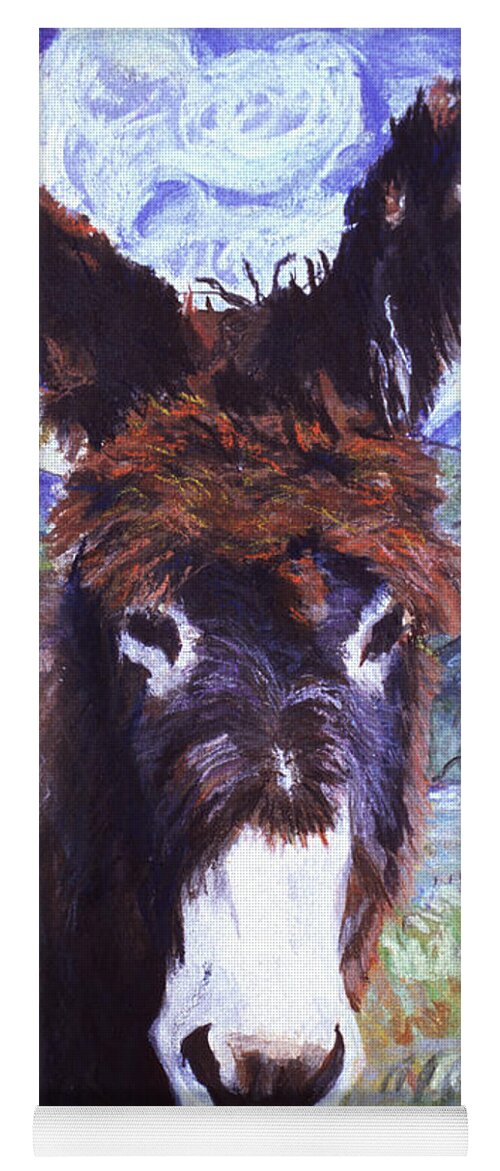 Burro Yoga Mat featuring the painting Carrot Top by Pat Saunders-White