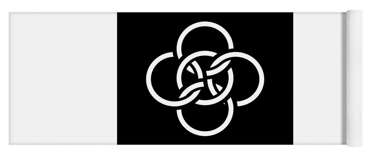 Celtic Five Fold Symbol Yoga Mat featuring the digital art Celtic Five Fold Symbol 2 by Joan Stratton