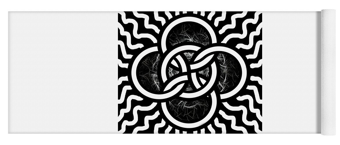 Celtic Five Fold Symbol Yoga Mat featuring the digital art Celtic Five Fold Symbol 5 by Joan Stratton