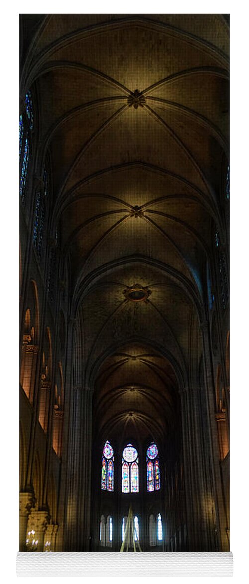 France Yoga Mat featuring the photograph Central nave of Notre Dame de Paris before the fire of 2019 by RicardMN Photography
