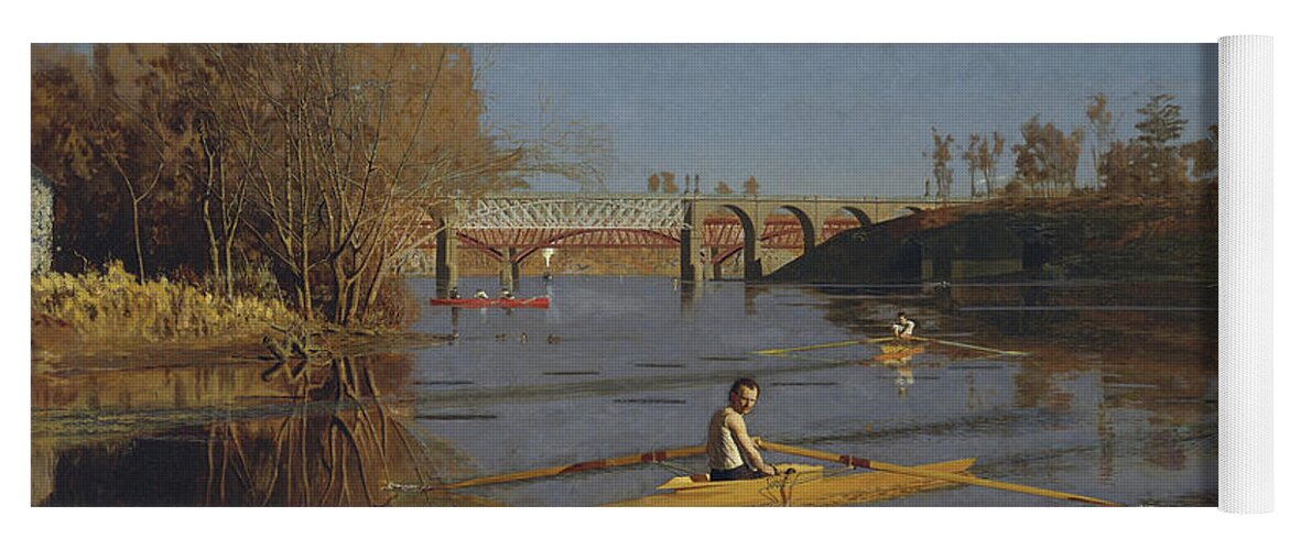 Schuylkill Yoga Mat featuring the painting Champion Single Sculls - Max Schmidt by Thomas Eakins
