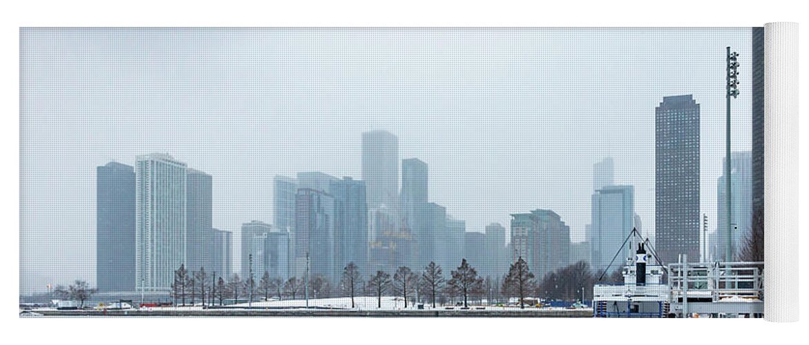 Chicago Yoga Mat featuring the photograph Chicago in Winter by Framing Places