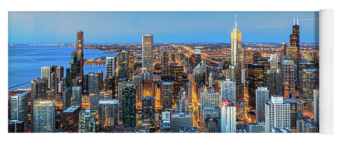 Chicago Yoga Mat featuring the photograph Chicago Summer Solstice by Lev Kaytsner