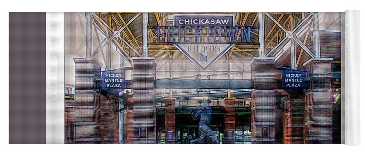 Dodgers Yoga Mat featuring the photograph Chickasaw Ballpark - Bricktown - O K C by Debra Martz