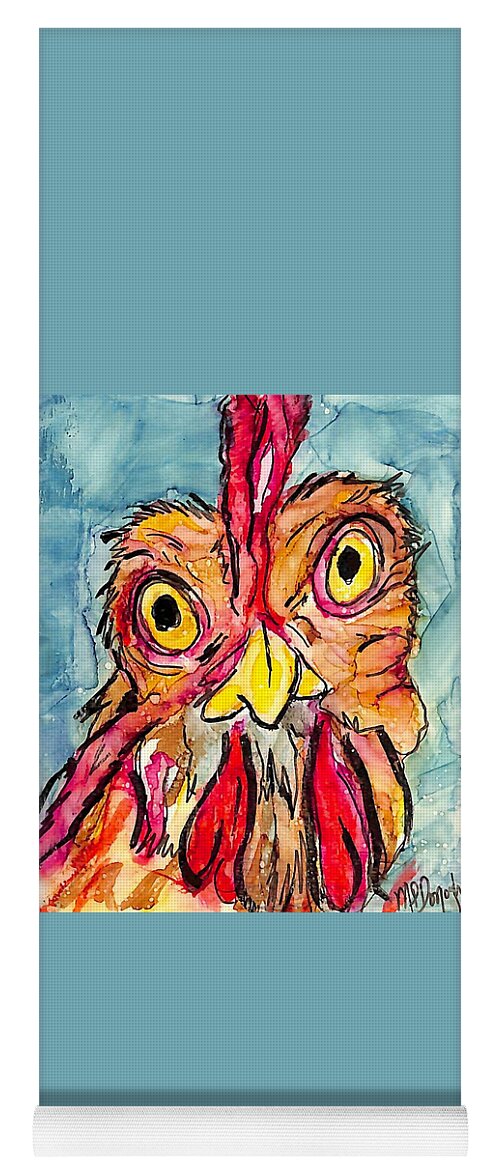 Chicken Head Yoga Mat featuring the painting Chicken Head 4 by Patty Donoghue