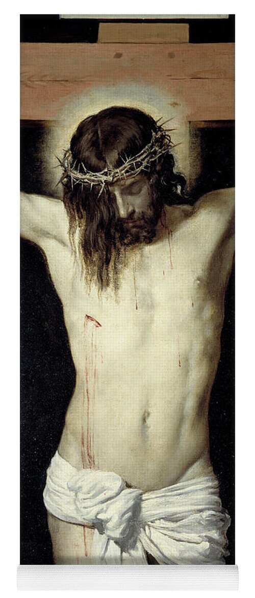 Art Yoga Mat featuring the painting Christ Crucified, Detail by Velazquez