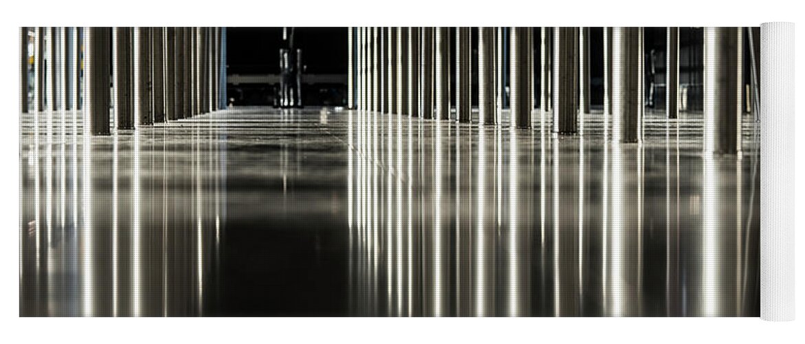 Lines Yoga Mat featuring the photograph Chrome Lines by Steve Somerville