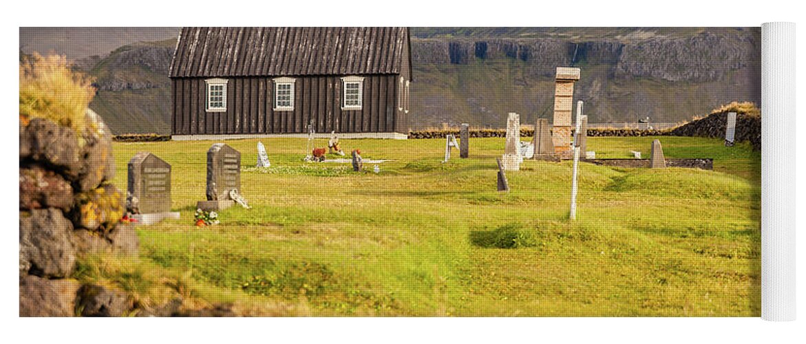 Church Yoga Mat featuring the photograph Church Cemetery of Iceland by David Letts