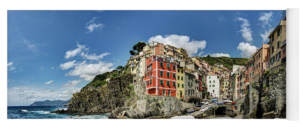 Riomaggiore Yoga Mat featuring the photograph Cinque Terre - View of Riomaggiore by Weston Westmoreland
