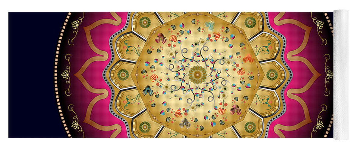 Mandala Yoga Mat featuring the digital art Circumplexical No 3474 by Alan Bennington