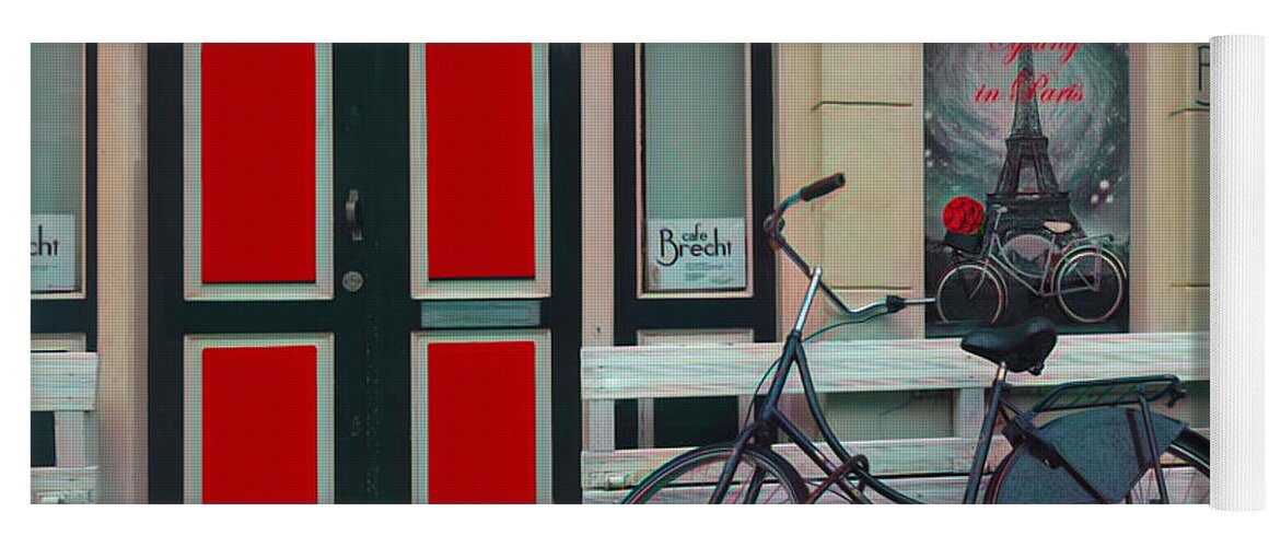 Amsterdam Yoga Mat featuring the photograph City Bike Downtown Painting by Debra and Dave Vanderlaan