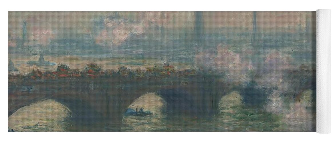 Claude Monet Yoga Mat featuring the painting CLAUDE MONET Waterloo Bridge, Gray Day,1903. Oil on canvas. National Gallery of Art, Washington DC. by Claude Monet