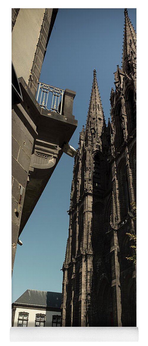Clermont-ferrand Yoga Mat featuring the photograph Clermont-Ferrand Cathedral and poster art by RicardMN Photography
