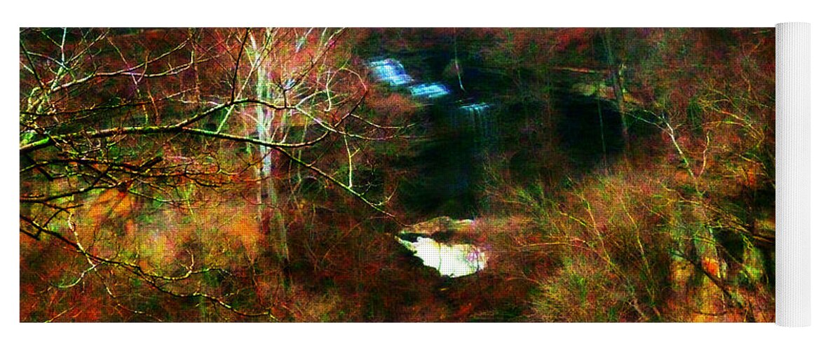 Abstract Yoga Mat featuring the photograph Clifty Falls Abstract Impressionism by Mike McBrayer