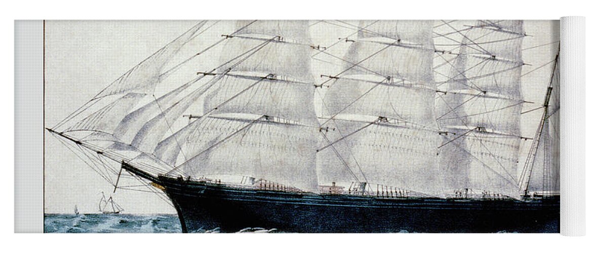 Clipper Yoga Mat featuring the painting Clipper Ship Great Republic by Nathaniel Currier